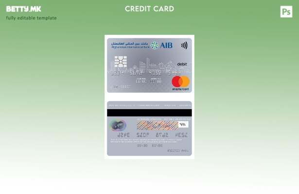 Модерен стил Авганистан, меѓународна банкарска мастеркард дебитна шаблон